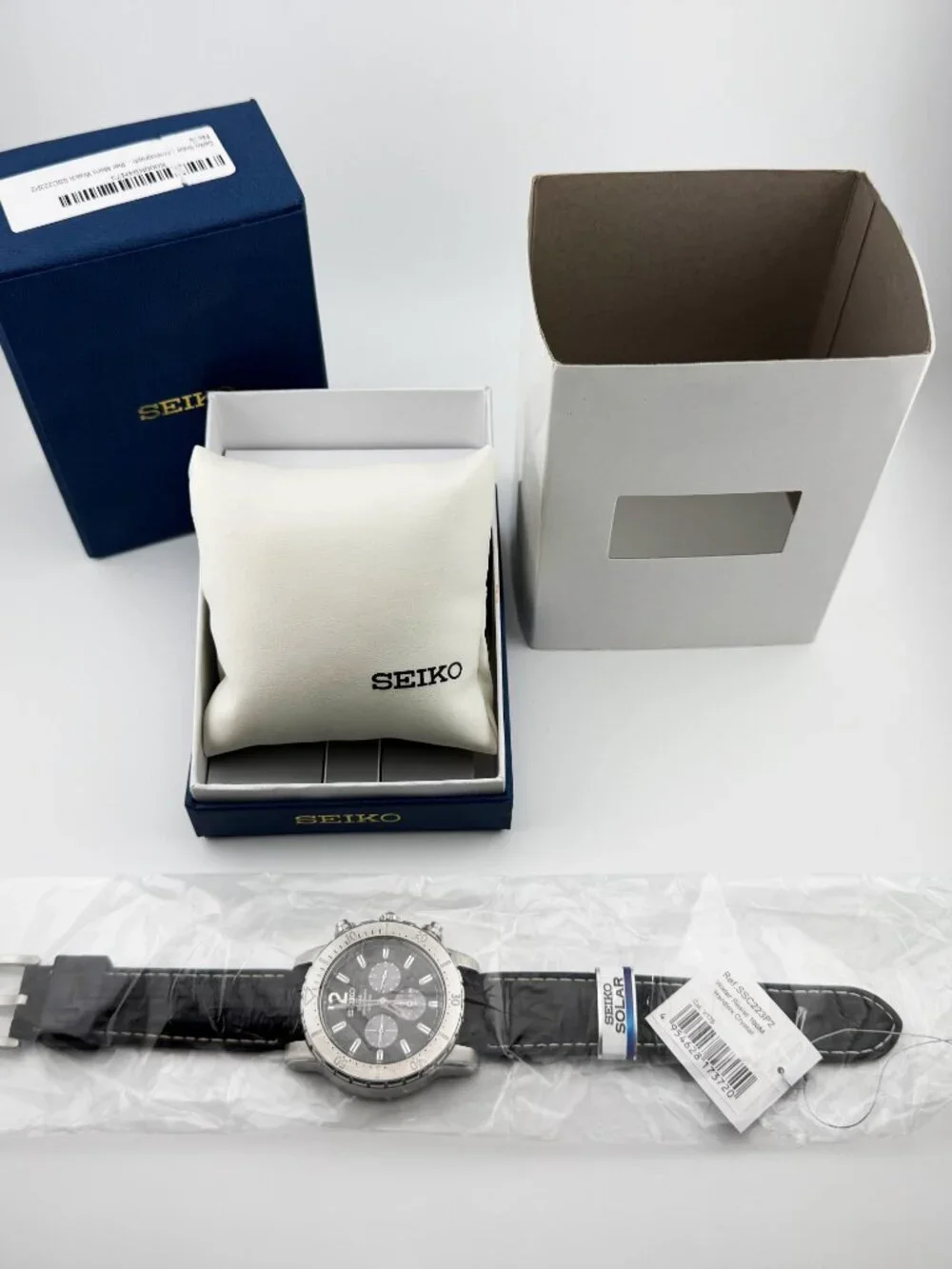 Rare Seiko Solar Chronograph Men's Watch (SSC223P2) - Full Set + Straps